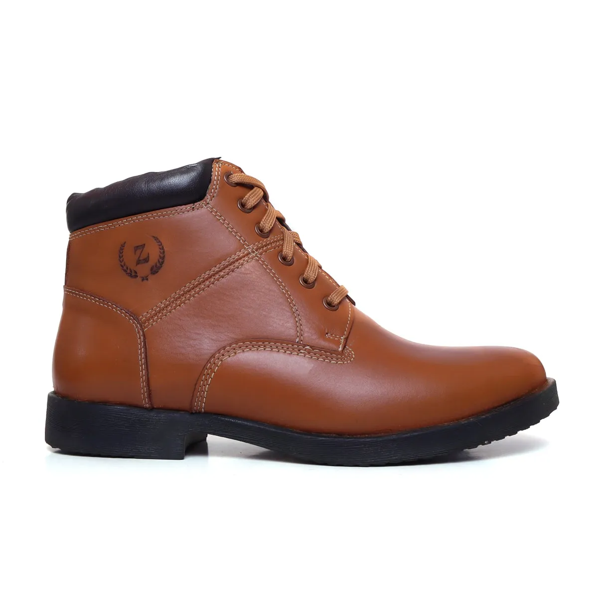 Milled Leather High Ankle Boots for Men’s 9578