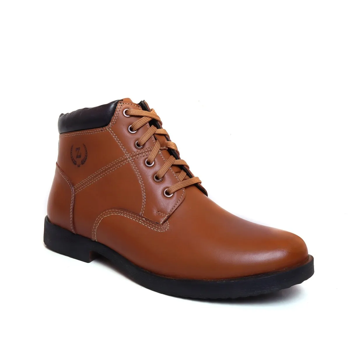 Milled Leather High Ankle Boots for Men’s 9578