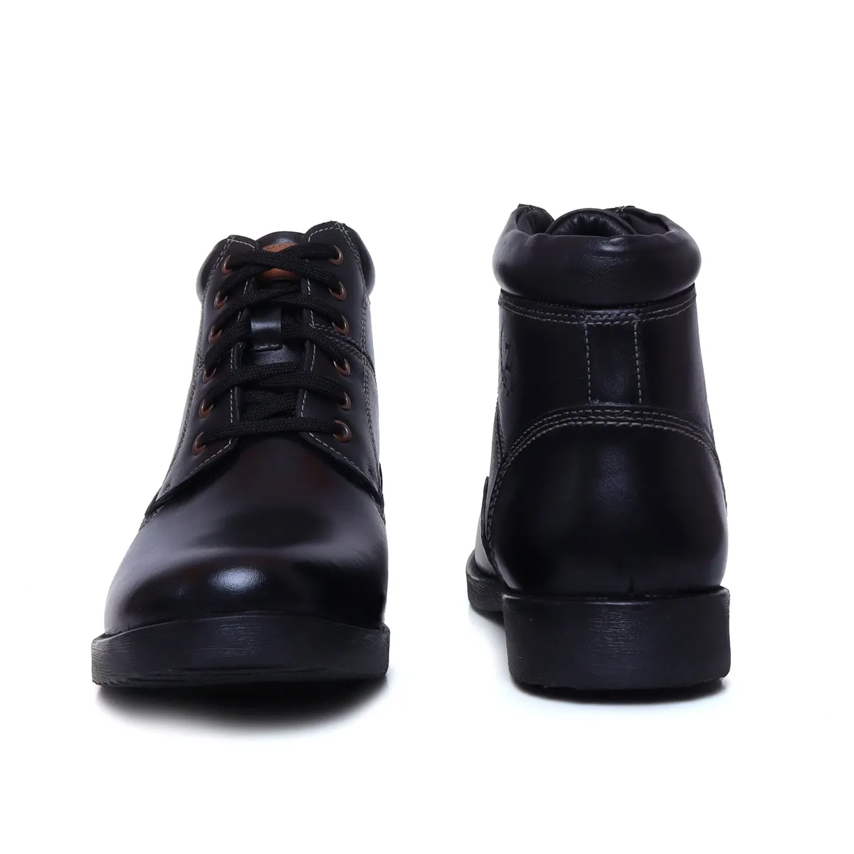 Milled Leather High Ankle Boots for Men’s 9578