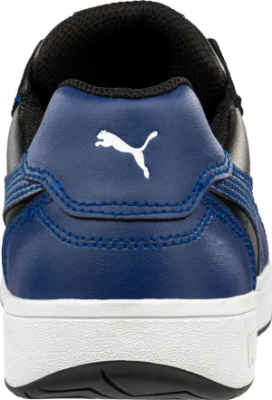 Puma Safety Mens Frontcourt Low ASTM SD Blue/Black Leather Work Shoes