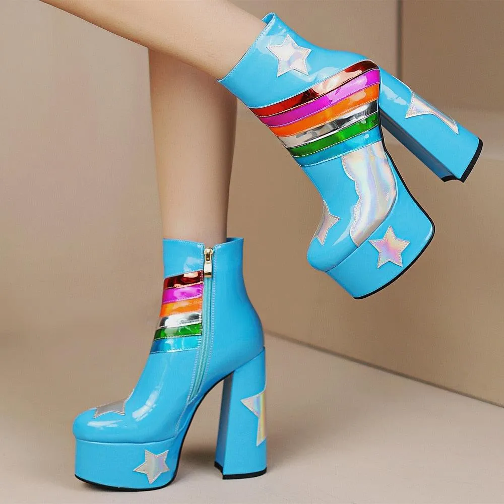 Rainbow Cloud Ankle Boot