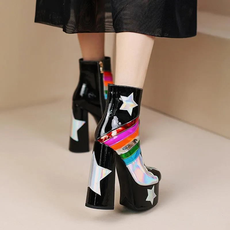 Rainbow Cloud Ankle Boot