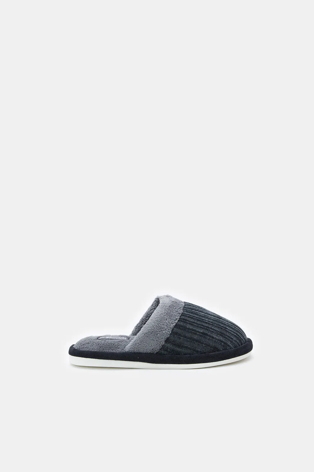 Senior Boys Charcoal Mule Slippers