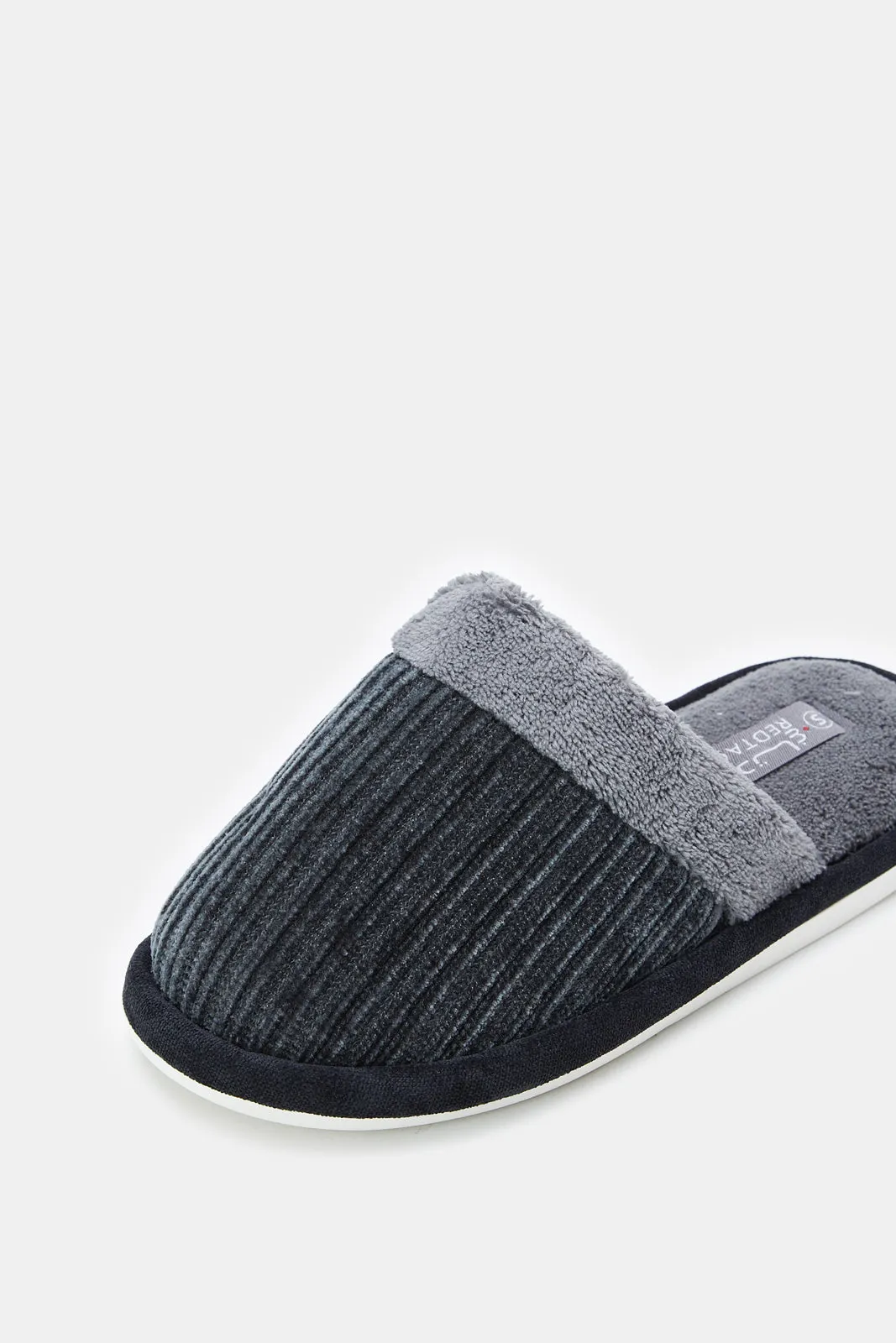 Senior Boys Charcoal Mule Slippers