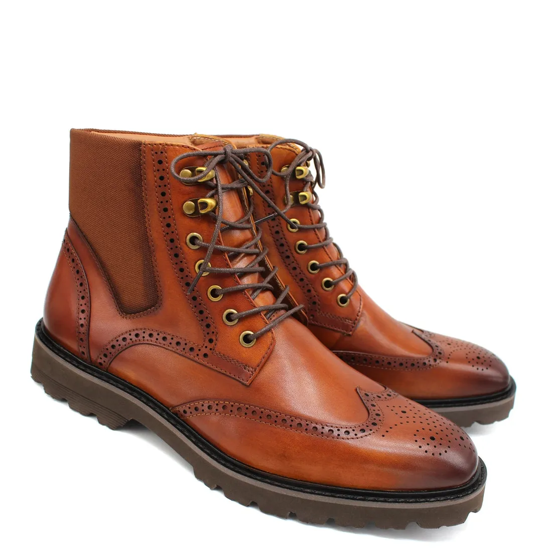 Sergio Duletti Kalvin Brogue Boots Brown HA22562