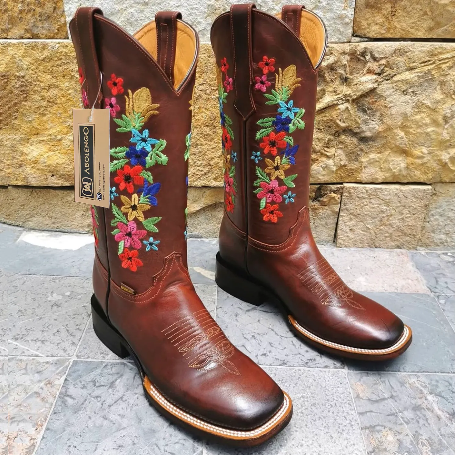 Sevilla Cowgirl Boots With Flowers