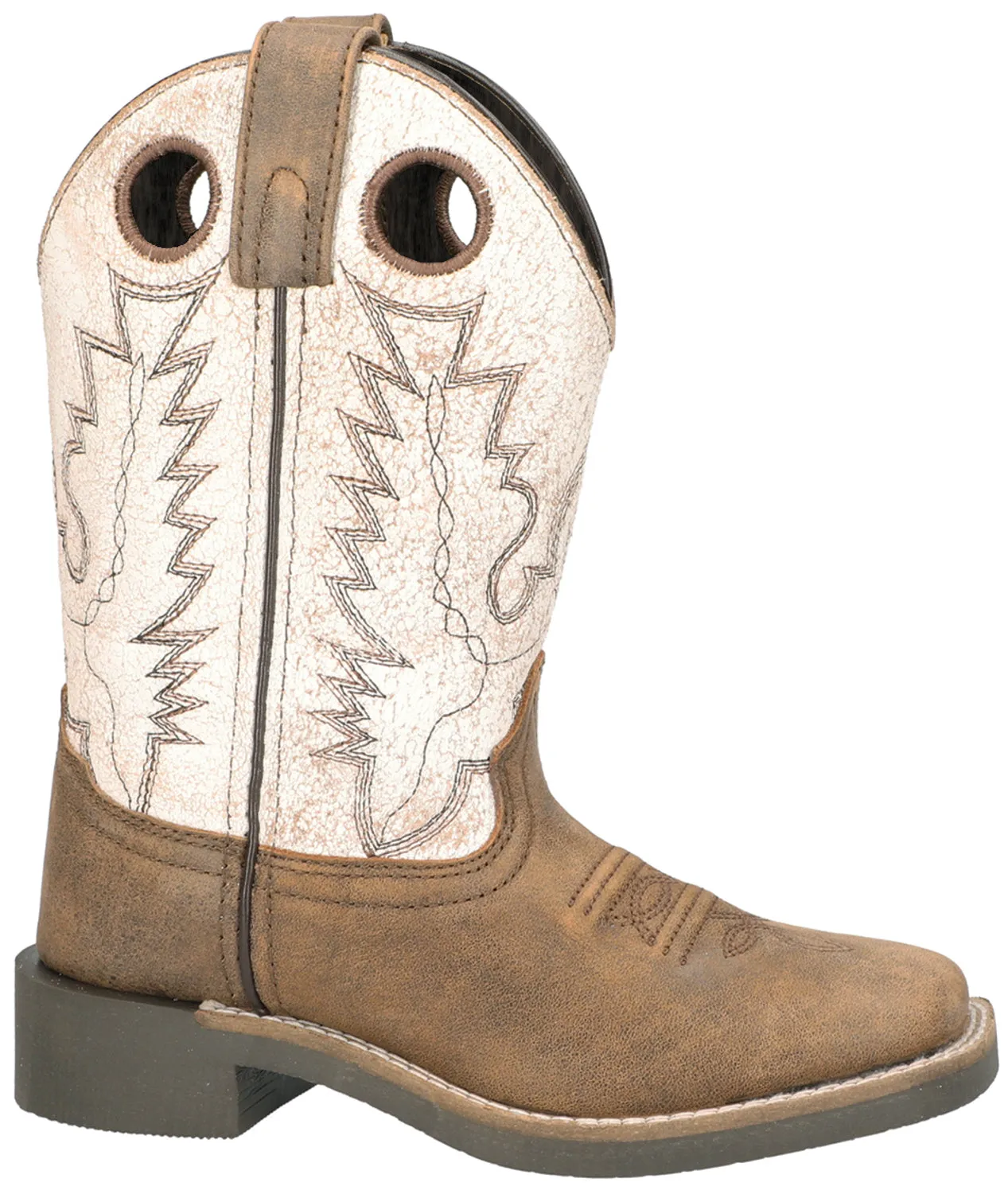 Smoky Mountain Youth Unisex Drifter Antique White Leather Cowboy Boots