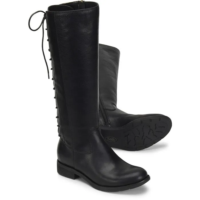 Sofft Sharnell II Boot in Black Leather & Whiskey Suede