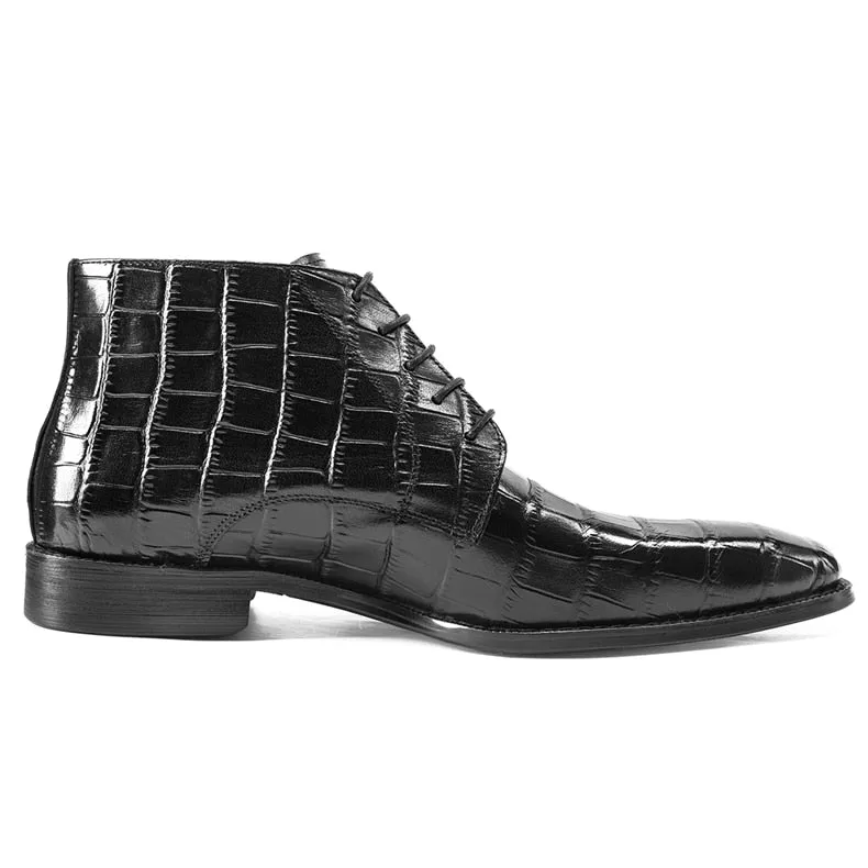 StoneLux Leather Lace-up Brogue Ankle Boots