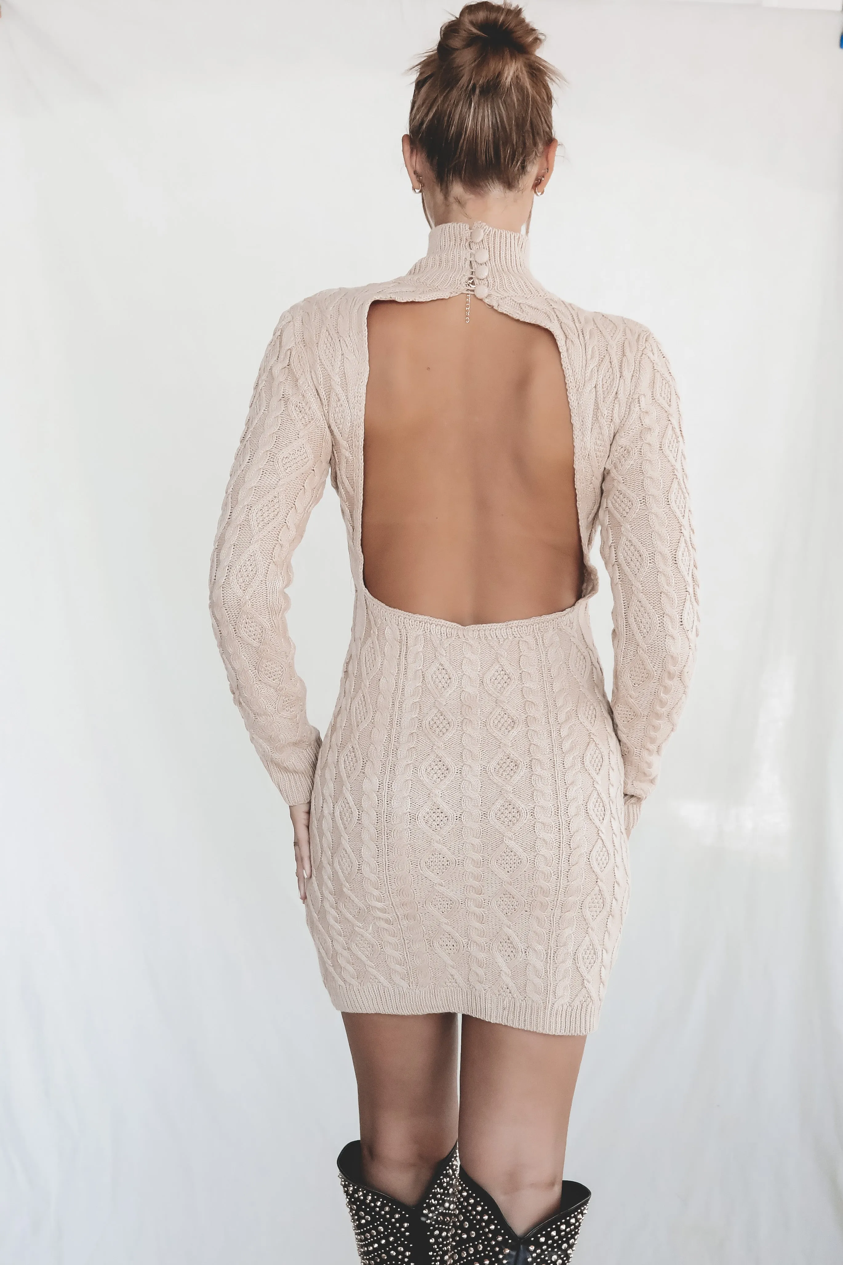 The Sweetest Of Them All Backless Sweater Dresses