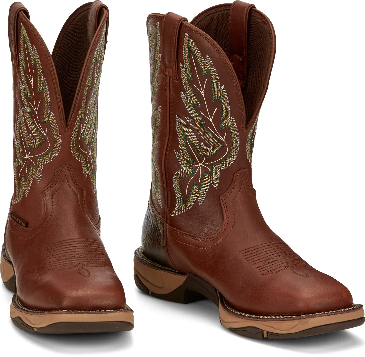 Tony Lama 11in Water Buffalo Mens Russet Burgess Leather Cowboy Boots