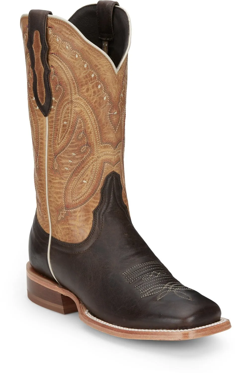 Tony Lama Womens Gabriella Espresso Leather Cowboy Boots