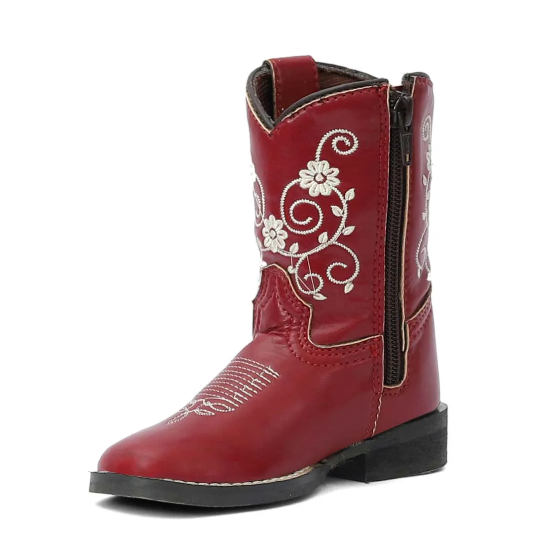 TuffRider Toddler Fire Red Floral Western Boot