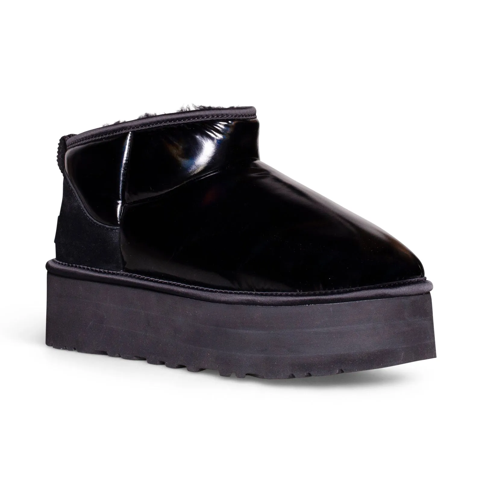 UGG Ultra Mini Platform Hi Shine Black Boots - Women's