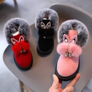 Unisex Winter Soft Bottom Plush Faux Fur Comfy Boots For Kids