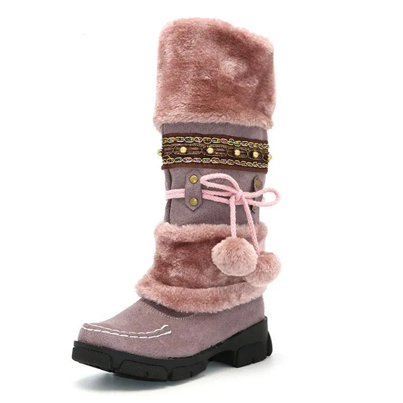 Winter Womens Boots - Cute Snow Furry Plush Boots