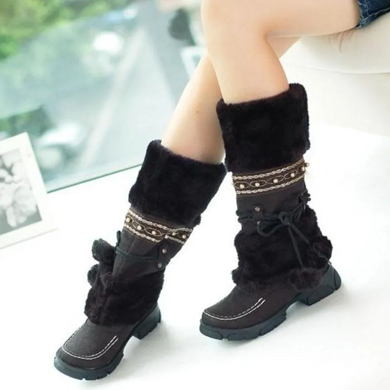 Winter Womens Boots - Cute Snow Furry Plush Boots