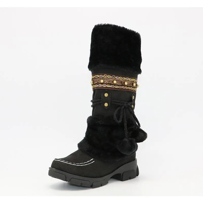 Winter Womens Boots - Cute Snow Furry Plush Boots