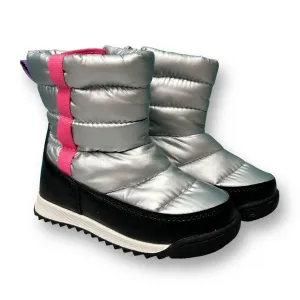 Wonder Nation Big Girl Size 10 Silver Side-Zip Snow Boots