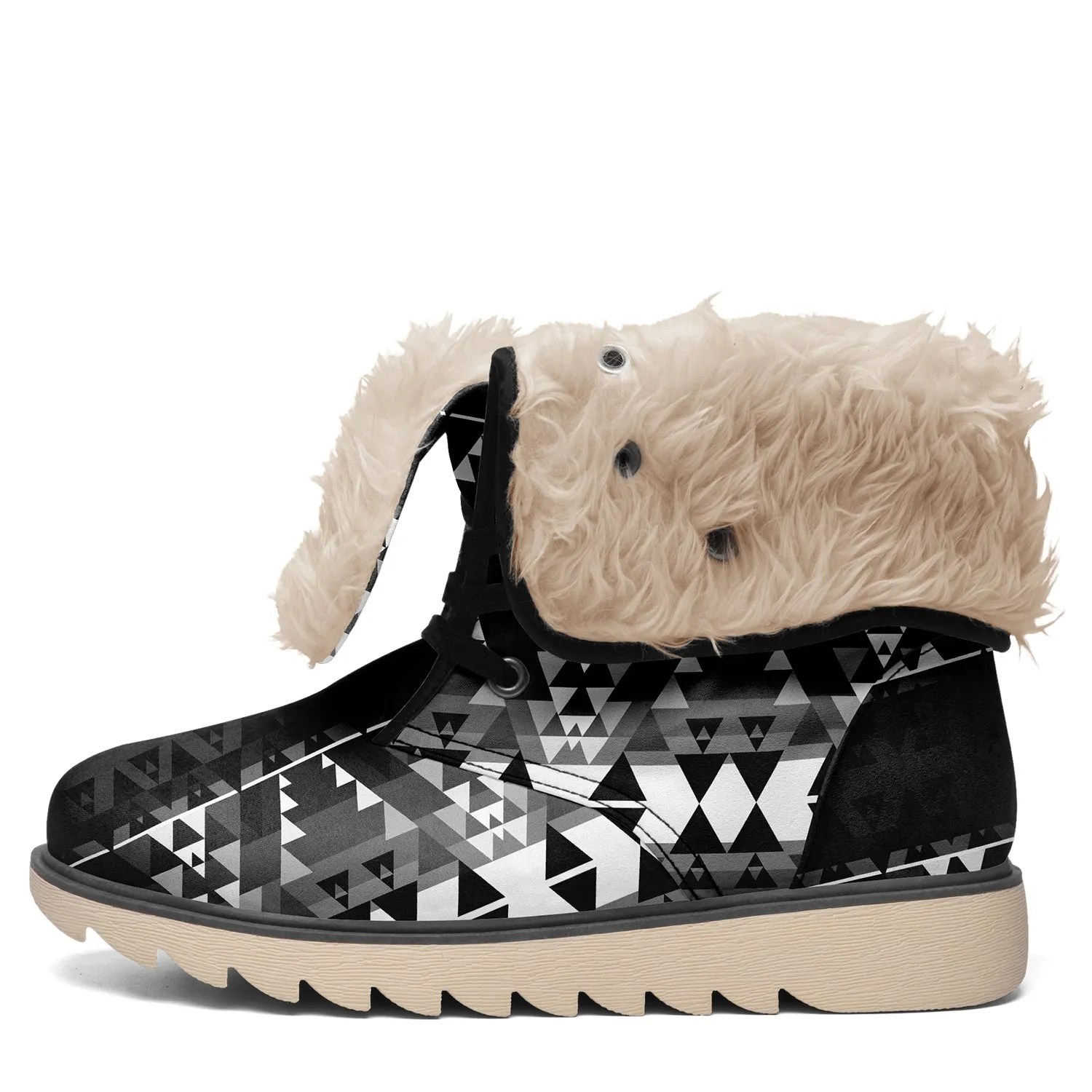 Writing on Stone Black and White Polar Winter Boots