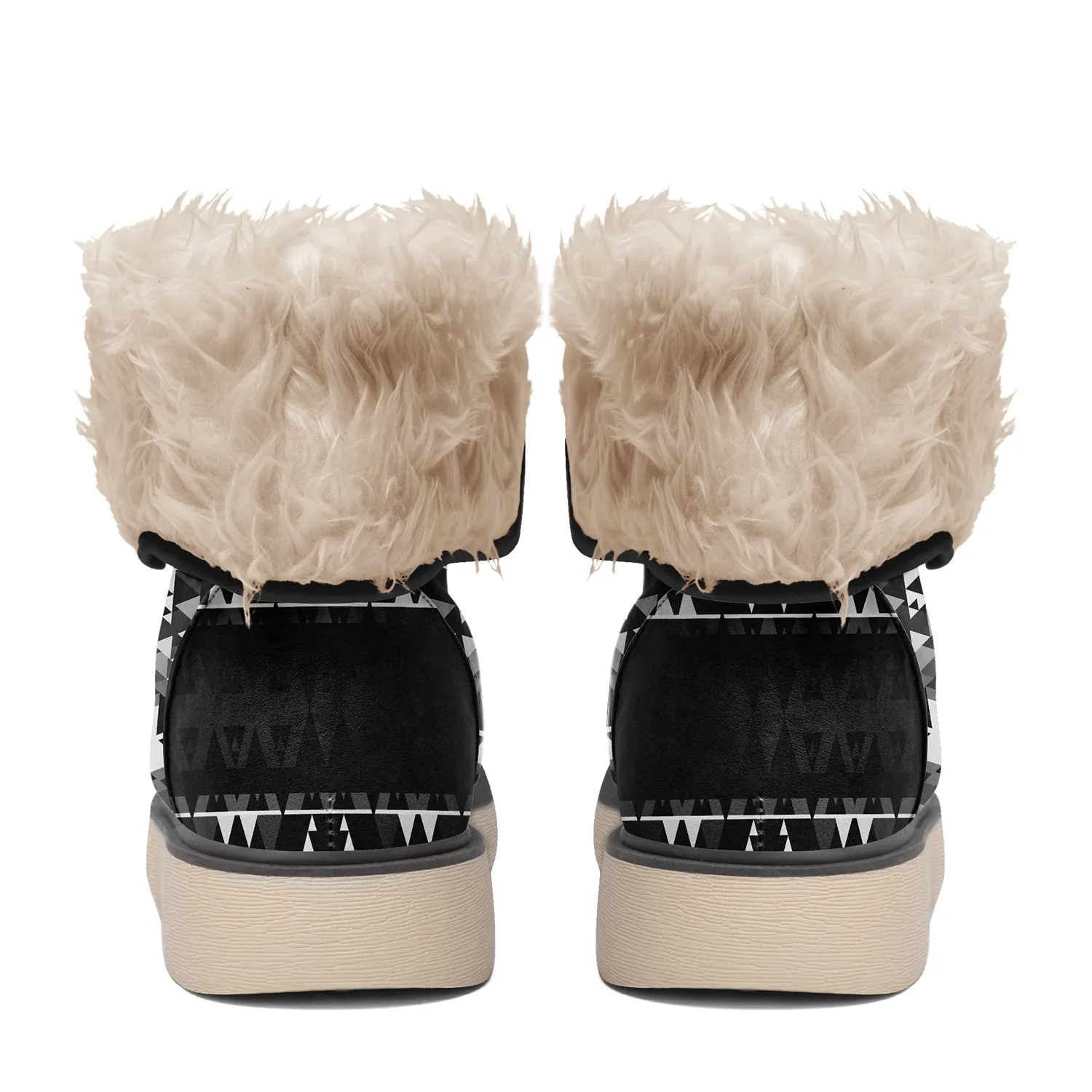 Writing on Stone Black and White Polar Winter Boots